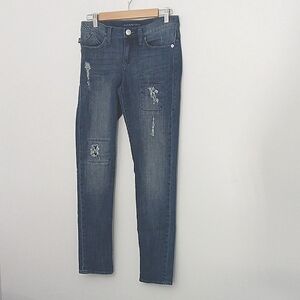 Rock & Republic Jeans Women's Size 6 Dark Blue Embellished Distressed Jeans
